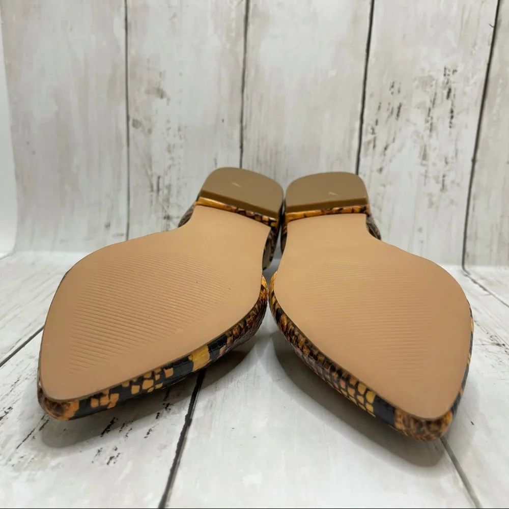 Steve Madden Genius d’Orsay in Yellow Snake Flat - Picture 12 of 13